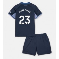 Otroški Nogometni dresi Tottenham Hotspur Pedro Porro #23 Gostujoči 2023-24 Kratek Rokav (+ Kratke hlače)